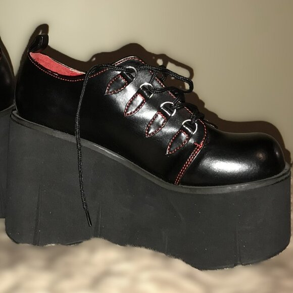 Demonia KERA-15 - Rare 2010 -Oxford Platform - Black w/Red- Lace-Up - NEW in Box - Picture 5 of 16